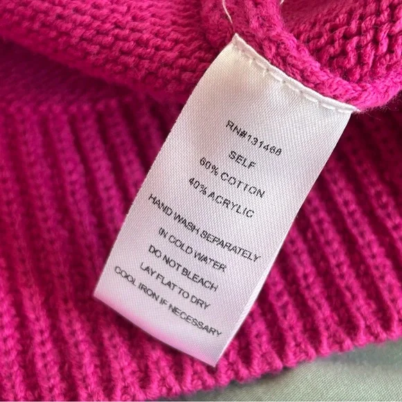 🩷FATE HOT PINK BARBIE CORE HAND KNIT CROCHET BALLOON SLEEVE SWEATER SIZE MEDIUM - Picture 10 of 13